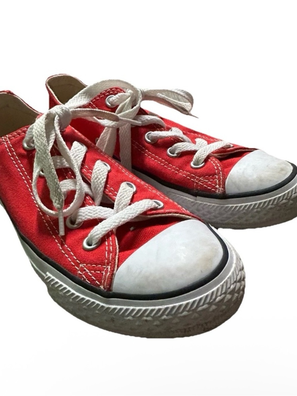 Kids Converse Red Low Top Sneakers Chuck Taylor Size 1